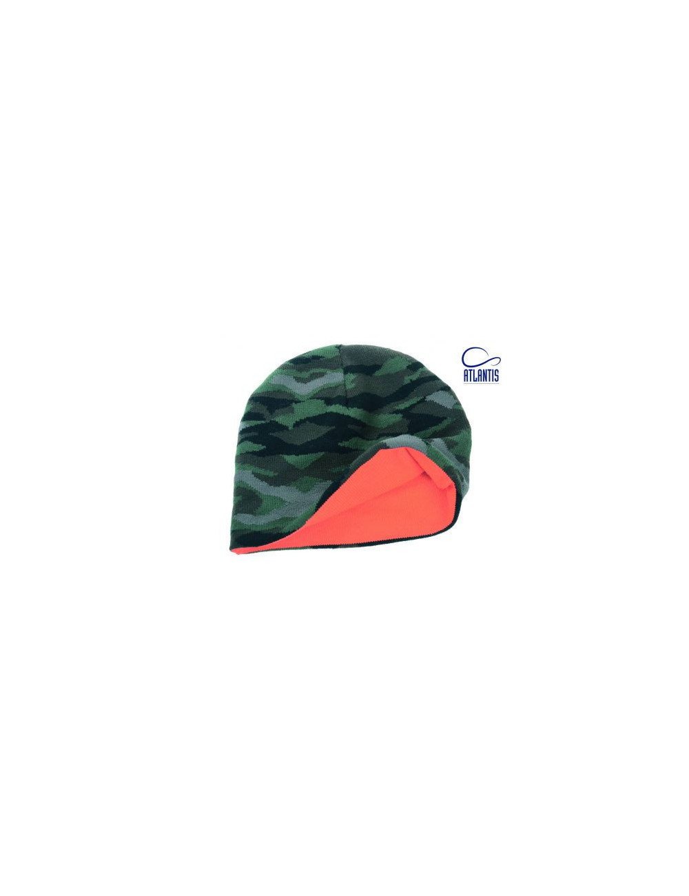 Atlantis AT122 - Camouflage Reversible Beanie Size:0 Colors:Camouflage/Orange
